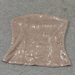 Zara Blush Sequin Tube Top